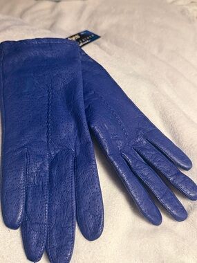 Fownes Royal Blue Leather Gloves